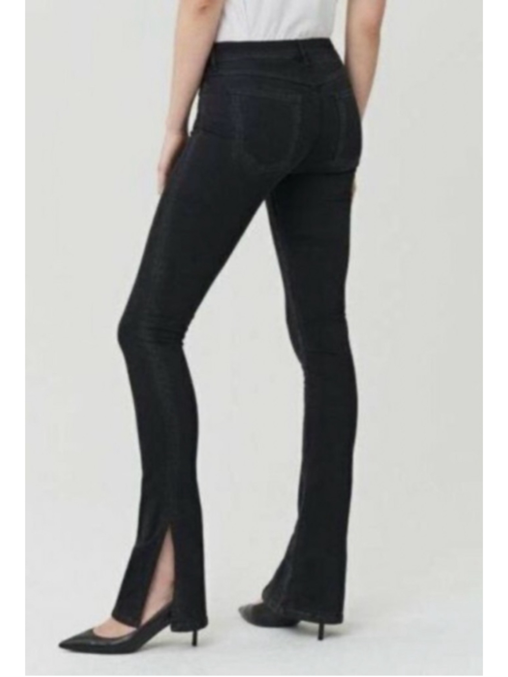 3X1 NYC Black Split Hem Bell Bottom Flare Denim Jeans Size 25 GUC - Picture 2 of 11